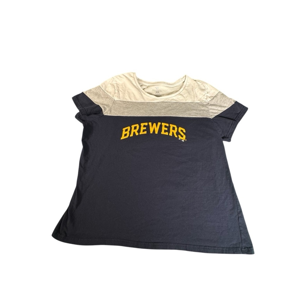 Milwaukee Brewers MLB Women's Size 2X Colorblock Short Sleeve T Shirt Fanatics - Picture 2 of 10